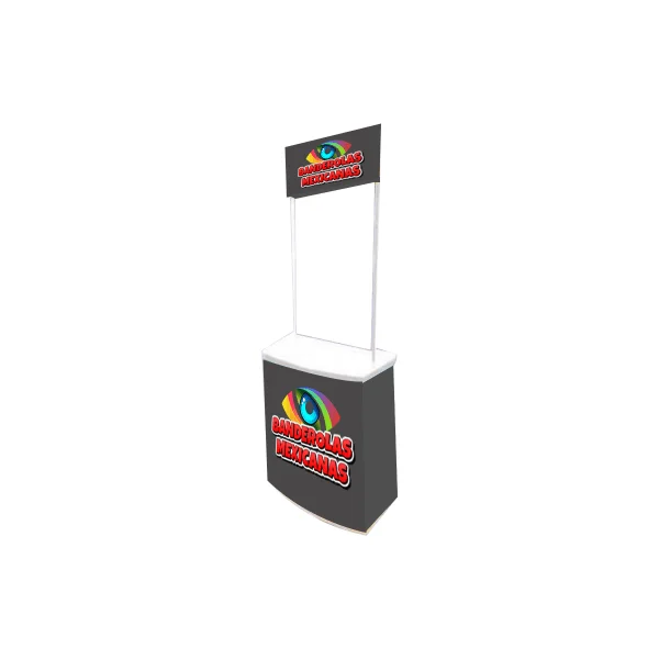Demo stand publicitario personalizado con logotipo impreso